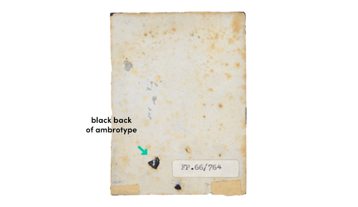 black back of ambrotype
